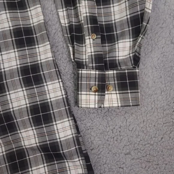 Jos A Bank Traveler Button Down Shirt Mens Large Olive Green Plaid Long Sleeve - Picture 4 of 15